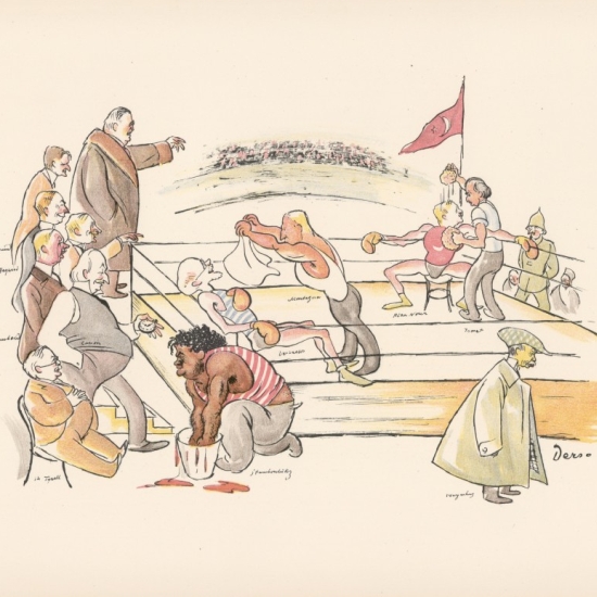 Cartoons by Alois Derso and Emery Kelèn on Lausanne
